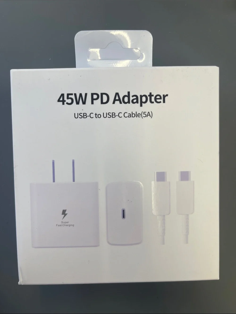 Type-C PD Fast Charger 45W - White Travel Adapter